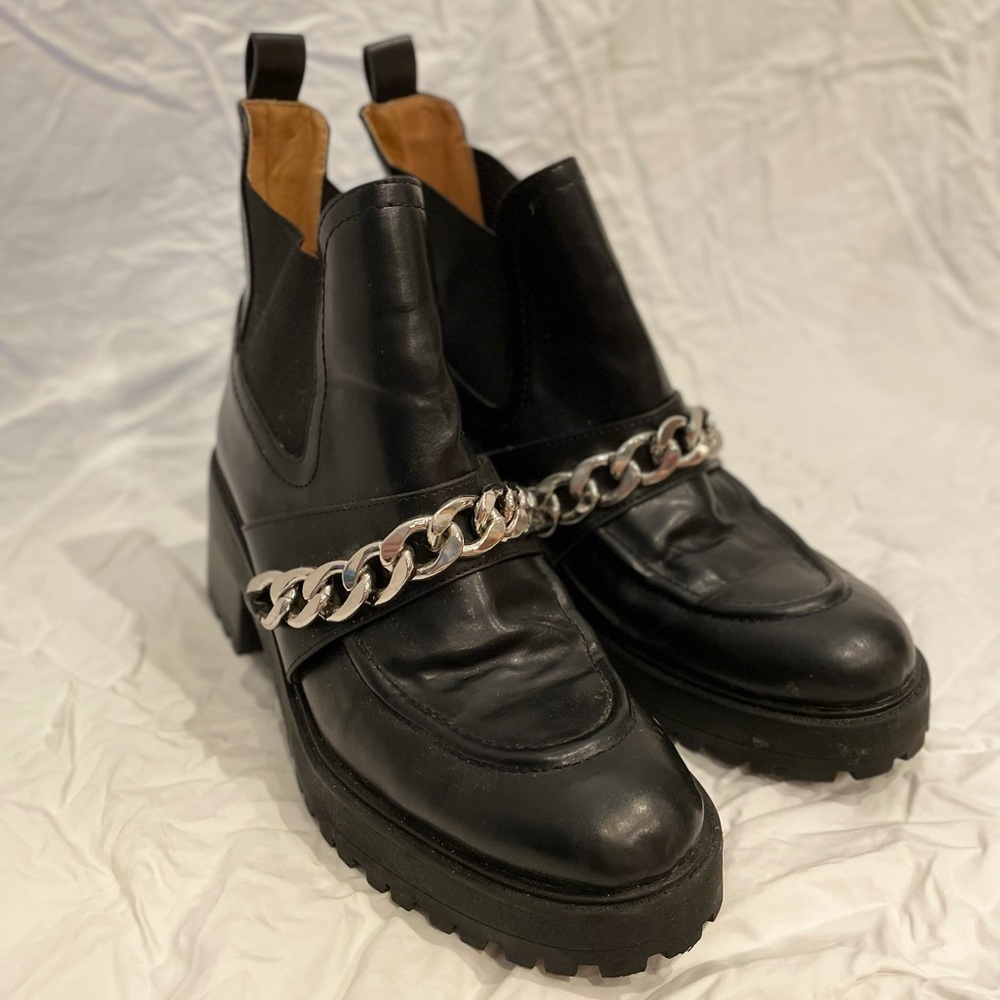 ZARA chunky moto boots.